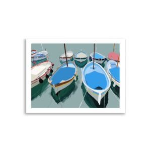 Bateaux au port – Affiche horizontale 30×40 cm