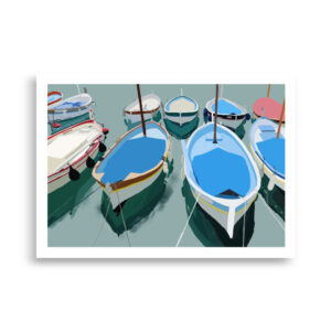 Bateaux au port – Affiche horizontale 50×70 cm